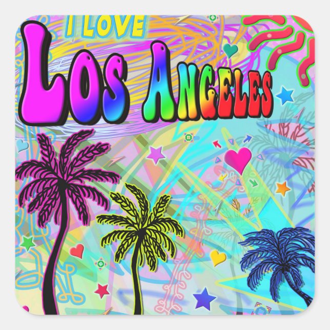 I LOVE Los Angeles Vivid Romance Sticker (Front)