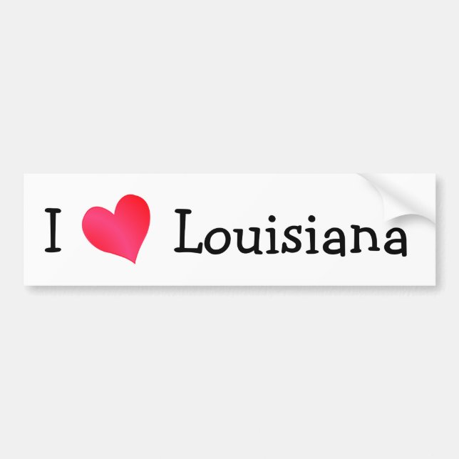 I Love Louisiana Bumper Sticker (Front)