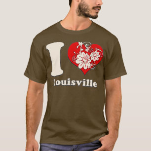 I Love Louisville Kentucky Floral T-Shirt