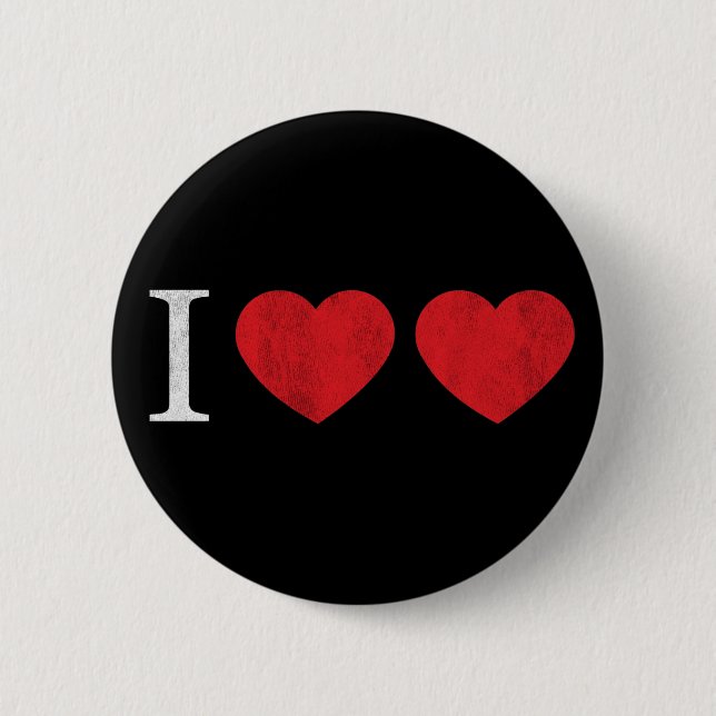 I Love Love 6 Cm Round Badge (Front)