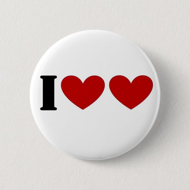 I Love Love 6 Cm Round Badge (Front)