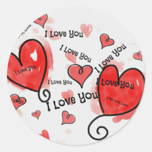 I Love, Love, Love You Classic Round Sticker