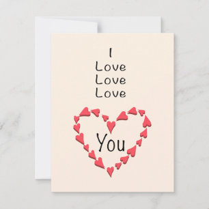 I Love Love Love You Valentine Card