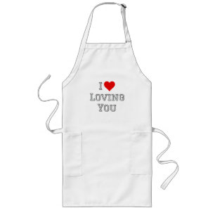 I Love Loving You Romantic Valentine Typography Long Apron