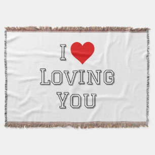 I Love Loving You Romantic Valentine Typography Throw Blanket