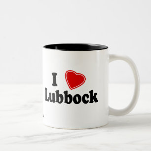 I Love Lubbock Two-Tone Coffee Mug