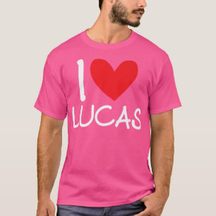 I Love Lucas Name Personalised Men Guy BFF Friend T-Shirt