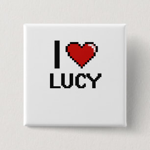 I Love Lucy Digital Retro Design 15 Cm Square Badge