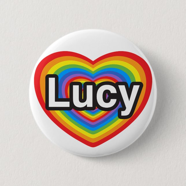 I love Lucy. I love you Lucy. Heart 6 Cm Round Badge (Front)