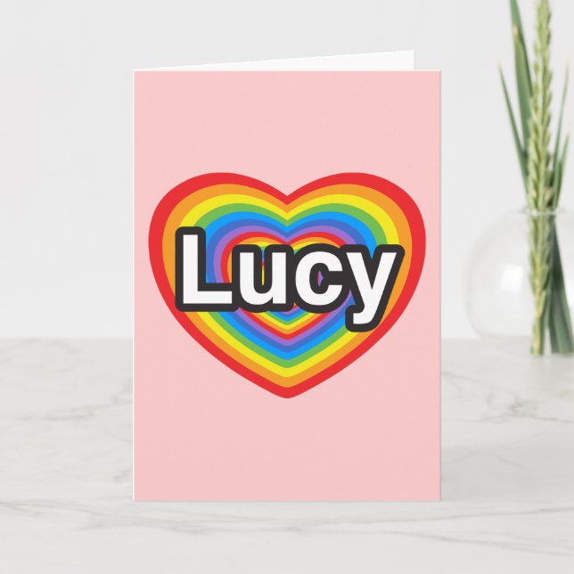 I love Lucy. I love you Lucy. Heart Card (Front)