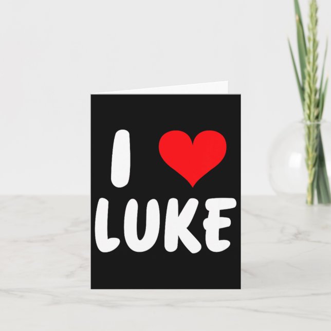 I Love Luke - Heart - Name  Card (Front)