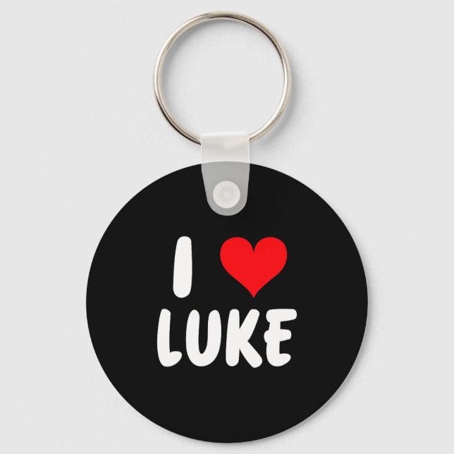 I Love Luke - Heart - Name  Key Ring (Front)
