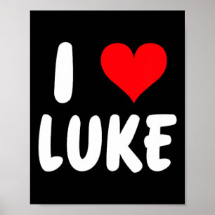 I Love Luke - Heart - Name Poster