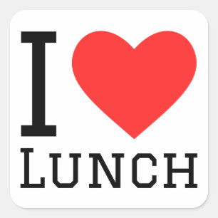 I love lunch square sticker
