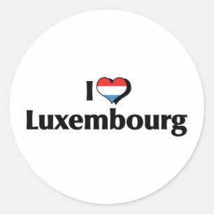 I Love Luxembourg Flag Classic Round Sticker