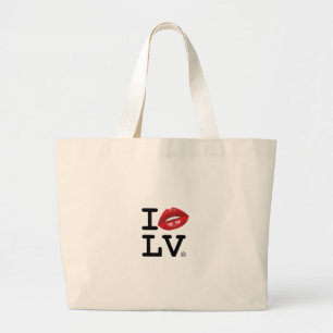 I LOVE LV KISS LARGE TOTE BAG