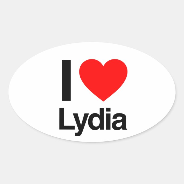 i love lydia oval sticker (Front)