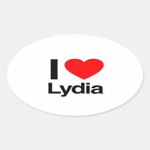 i love lydia oval sticker