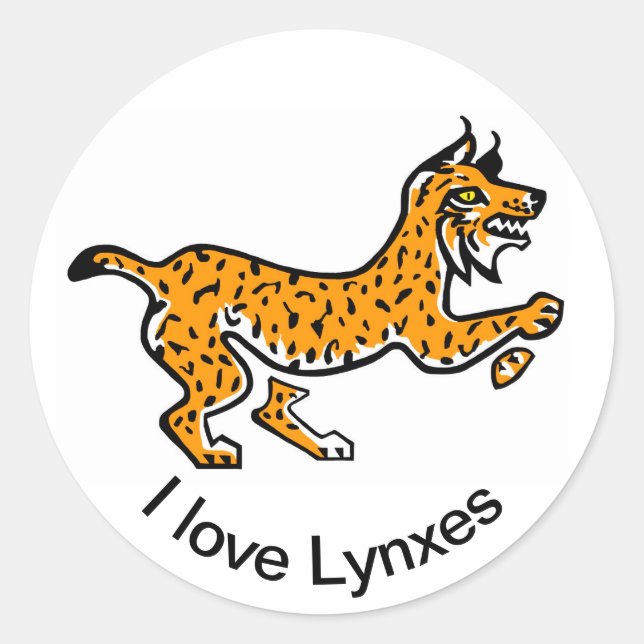 I love LYNXES - Animal lover - Nature - Classic Round Sticker (Front)