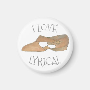 I Love Lyrical Tan Modern Dance Teacher Shoe Magnet