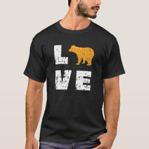 I Love Mac And Cheese Bear Silhouette Distressed T-Shirt