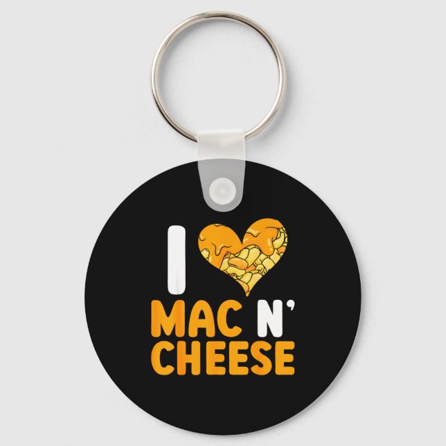 I Love Mac N' Cheese Funny Mac And Cheese  Key Ring (Front)