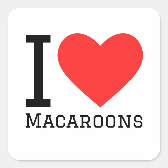 I love macaroons  square sticker (Front)