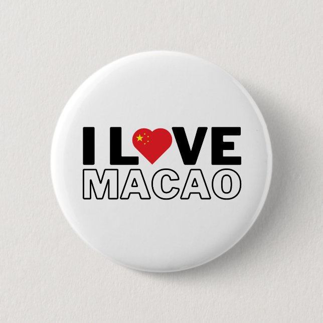 I LOVE MACAU - For real Macanese! 6 Cm Round Badge (Front)