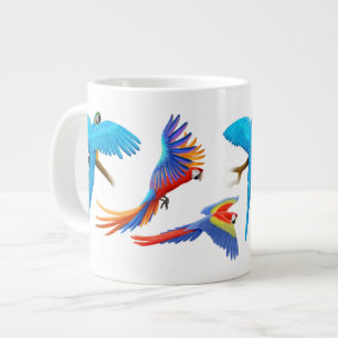 I Love Macaw Parrots Large Coffee Mug