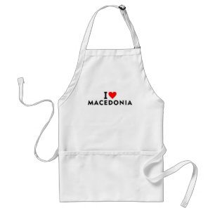 I love Macedonia country like heart travel tourism Standard Apron