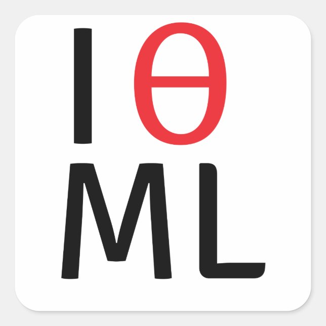 I love machine learning square sticker (Front)