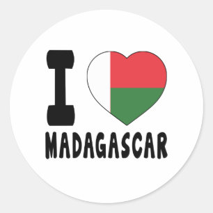 I Love Madagascar Classic Round Sticker