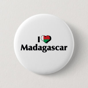 I Love Madagascar Flag 6 Cm Round Badge