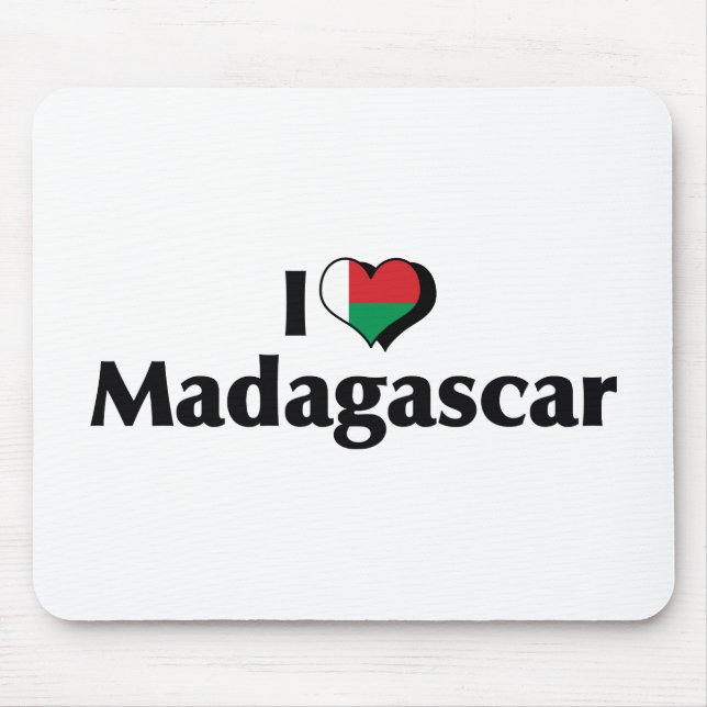 I Love Madagascar Flag Mouse Mat (Front)