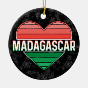 I Love Madagascar, Malagasy Heart Ceramic Tree Decoration
