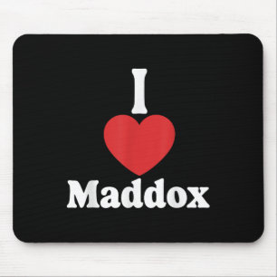 I Love Maddox Heart Groovy Personalised Name Maddo Mouse Mat