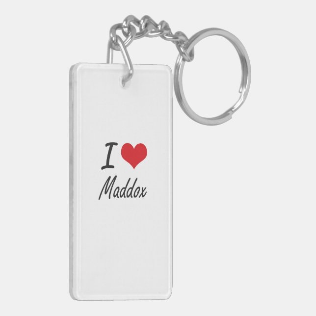 I Love Maddox Key Ring (Back Left)