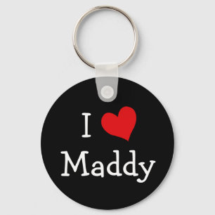 I Love Maddy Key Ring