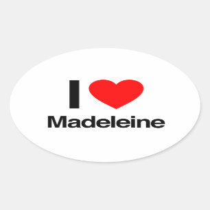 i love madeleine oval sticker