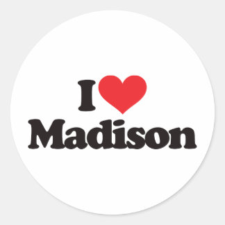 I Love Madison Classic Round Sticker