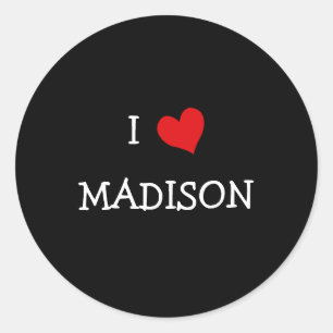 I Love MADISON Classic Round Sticker