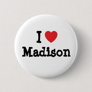 I love Madison heart T-Shirt 6 Cm Round Badge