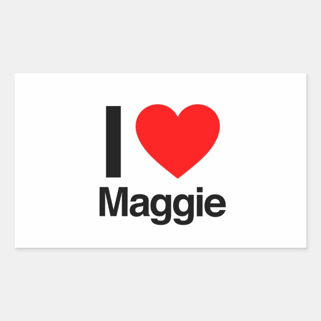 i love maggie rectangular sticker (Front)