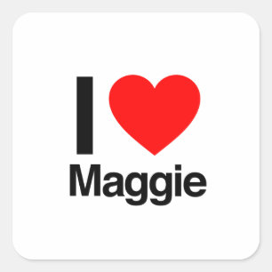 i love maggie square sticker