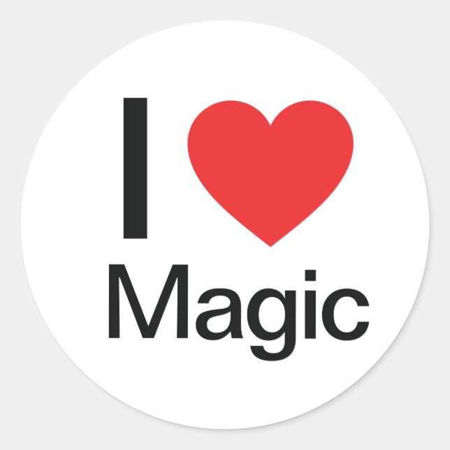 I Love Magic Classic Round Sticker (Front)