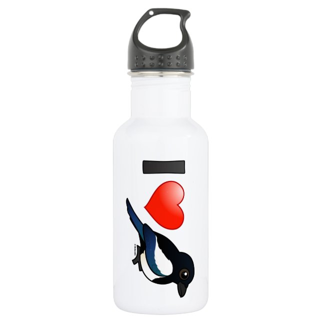 I Love Magpies 532 Ml Water Bottle (Front)