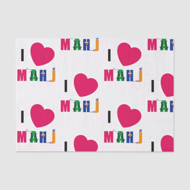 I Love Mahj Tissue Paper (Front)