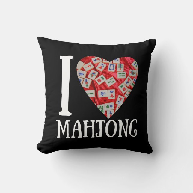 I love mahjong | Funny mahjong Cushion (Front)