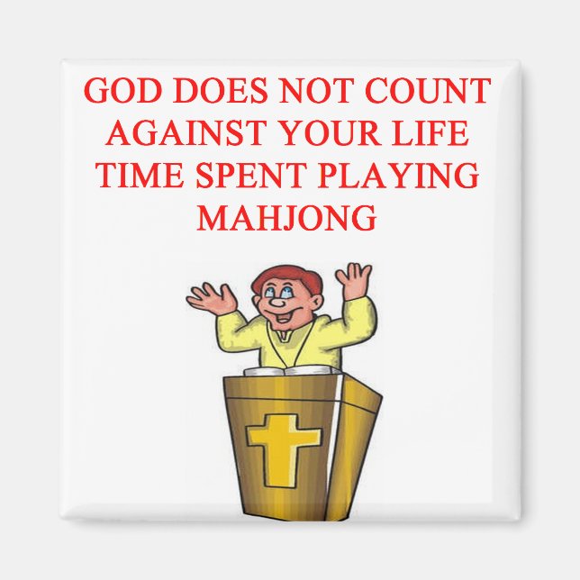 i love mahjong magnet (Front)