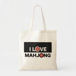 I Love Mahjong O Replaced with MJ Flower Tote Bag